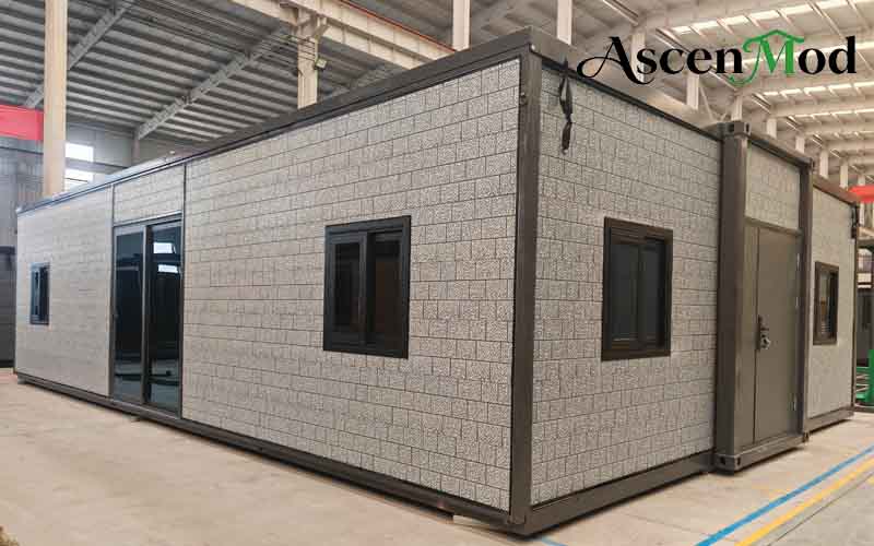 40ft High Ceiling Foldable House Spacious Three-Bedroom Prefab Container Home ASCEN MOD