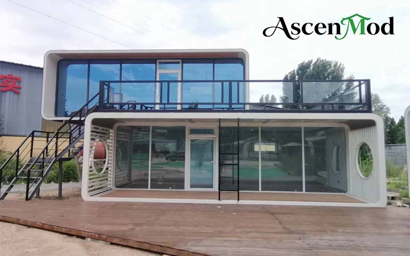 ASCEN MOD Double-Deck Apple Cabin – Futuristic Two-Story Prefab Cabin for Modern Living